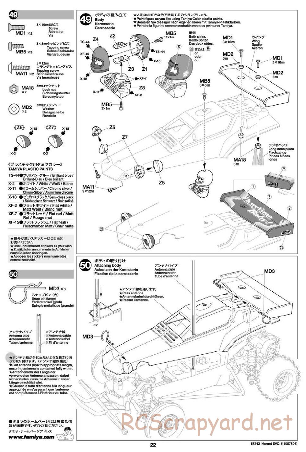 Tamiya - Hornet Evo Chassis - Manual - Page 22