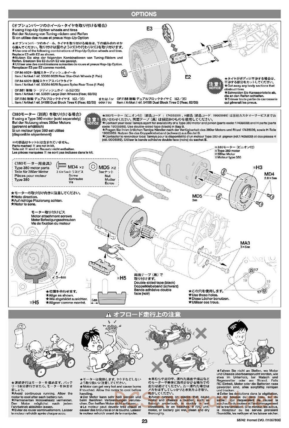 Tamiya - Hornet Evo Chassis - Manual - Page 23