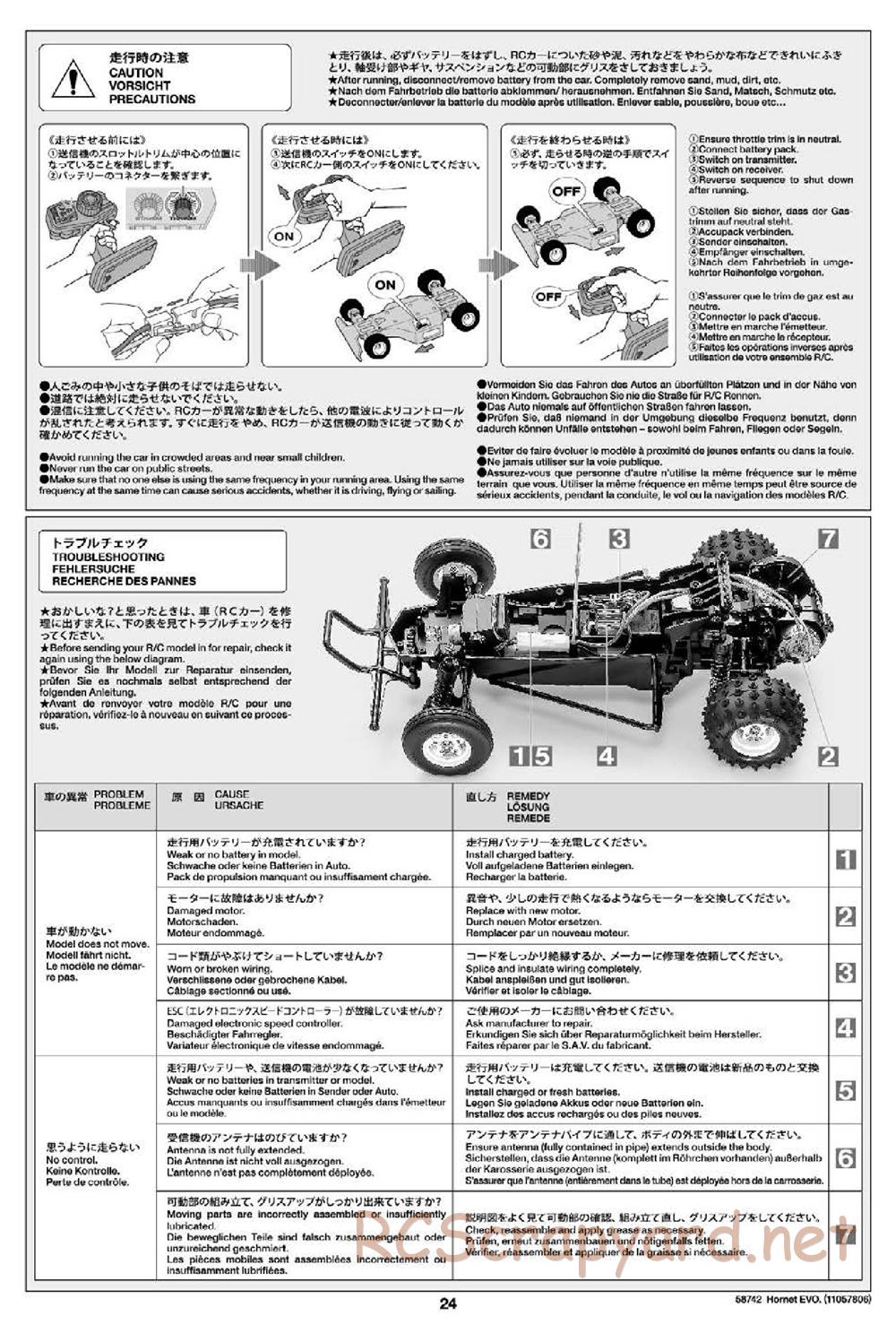 Tamiya - Hornet Evo Chassis - Manual - Page 24