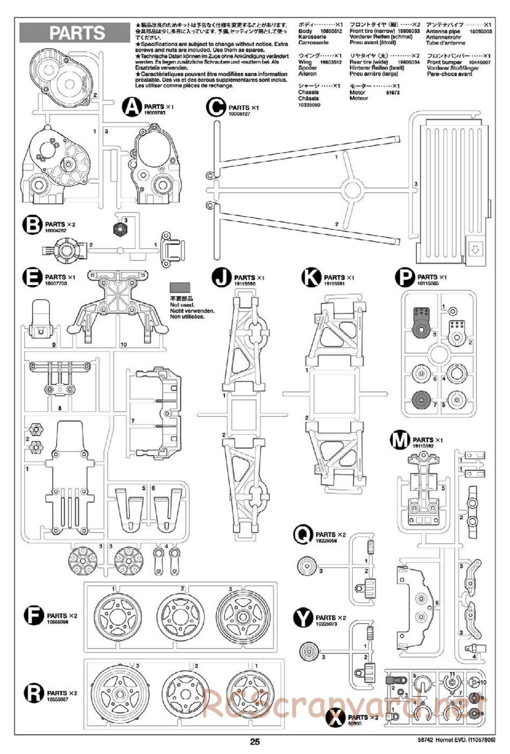 Tamiya - Hornet Evo Chassis - Manual - Page 25