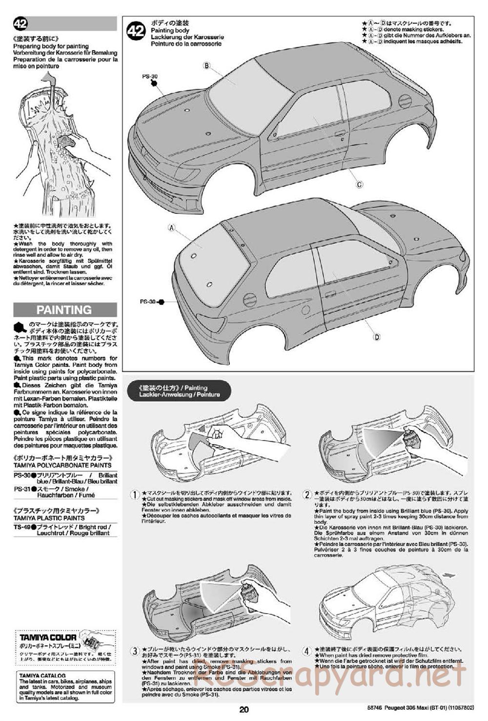 Tamiya - Peugeot 306 Maxi Chassis - Manual - Page 20