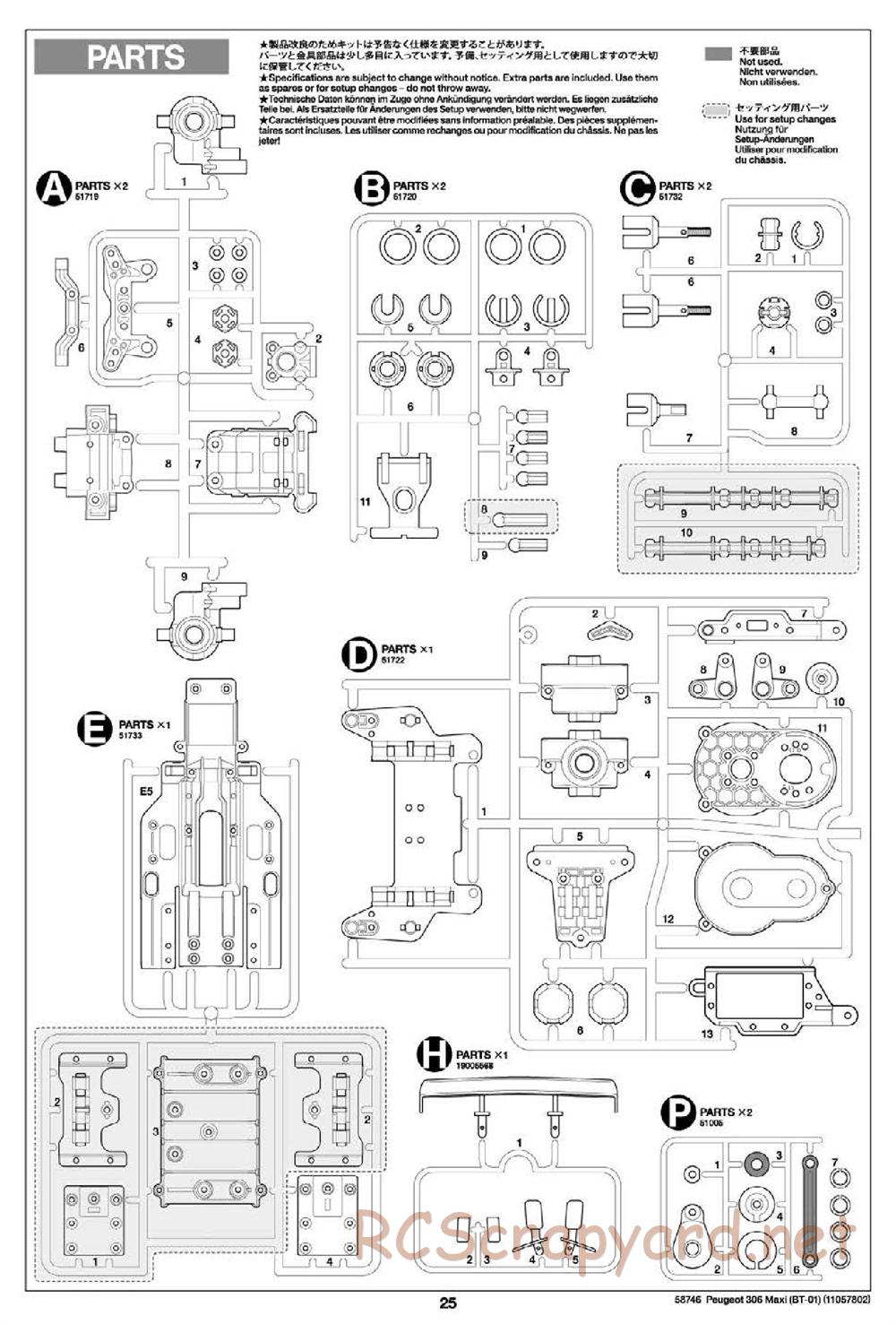 Tamiya - Peugeot 306 Maxi Chassis - Manual - Page 25