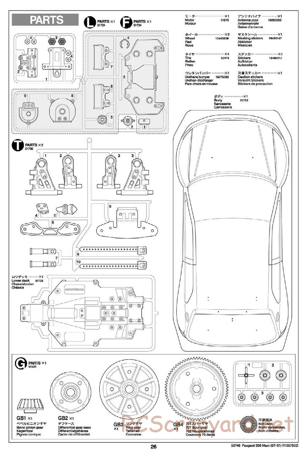 Tamiya - Peugeot 306 Maxi Chassis - Manual - Page 26