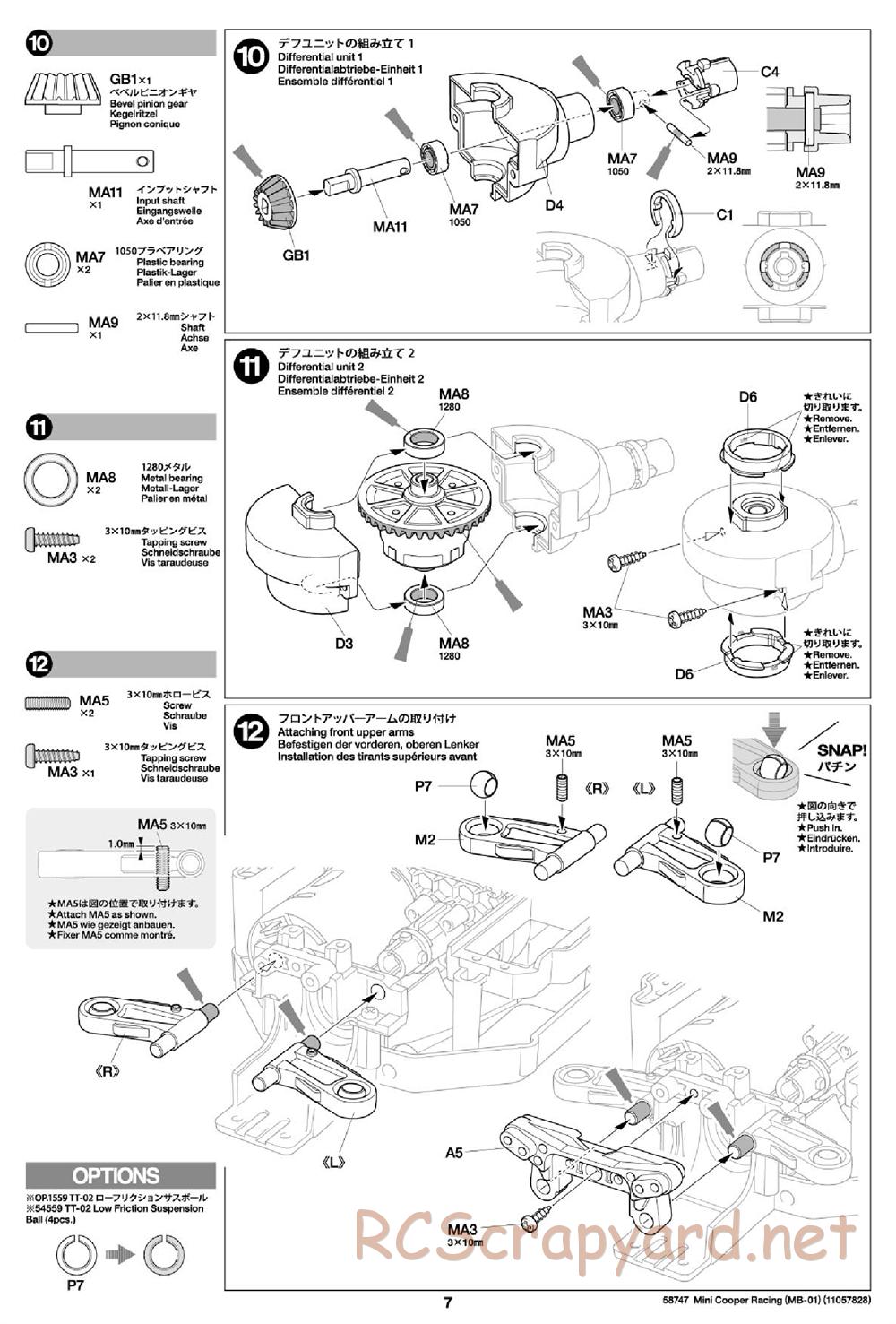 Tamiya - Mini Cooper Racing - MB-01 Chassis - Manual - Page 7