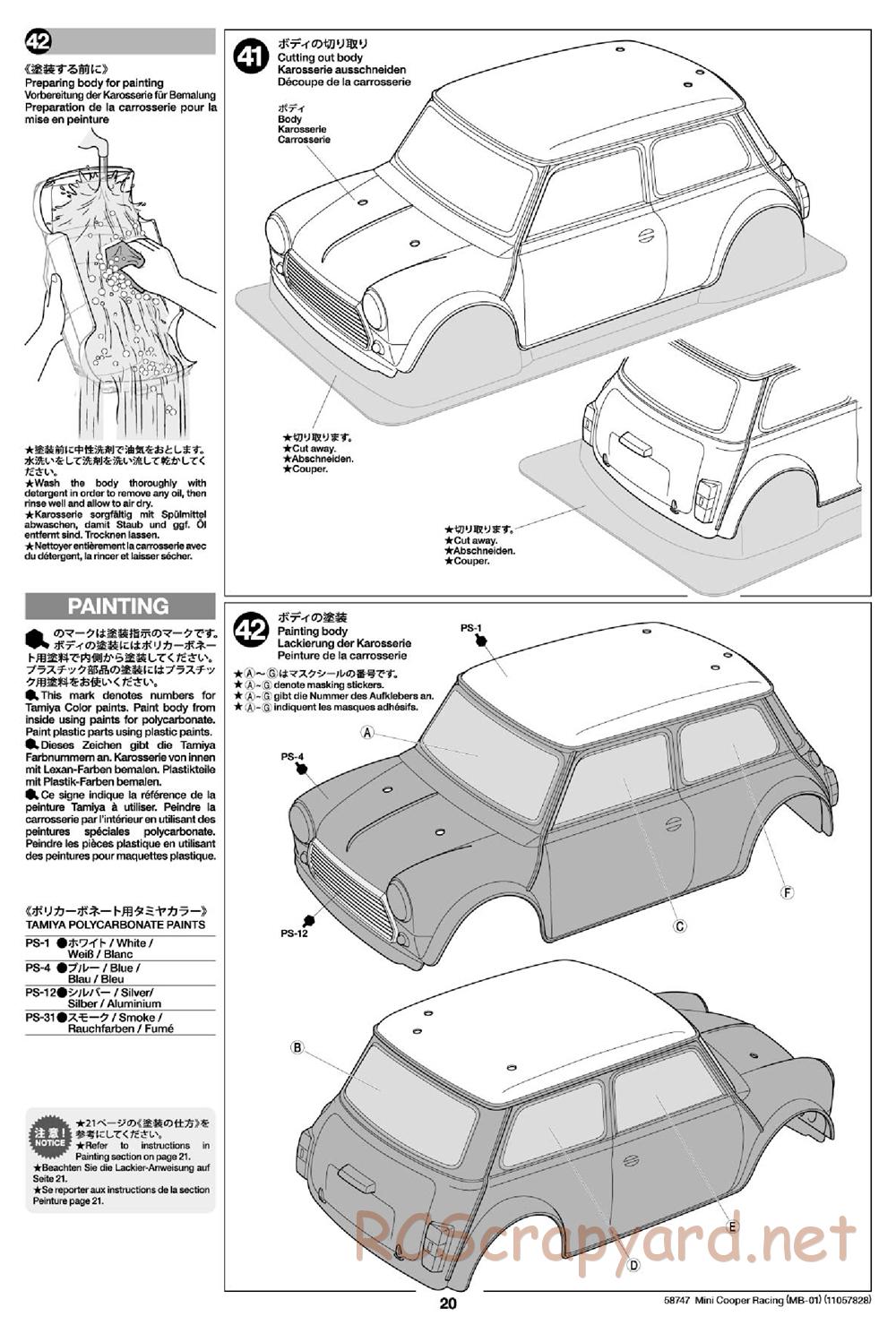 Tamiya - Mini Cooper Racing - MB-01 Chassis - Manual - Page 20
