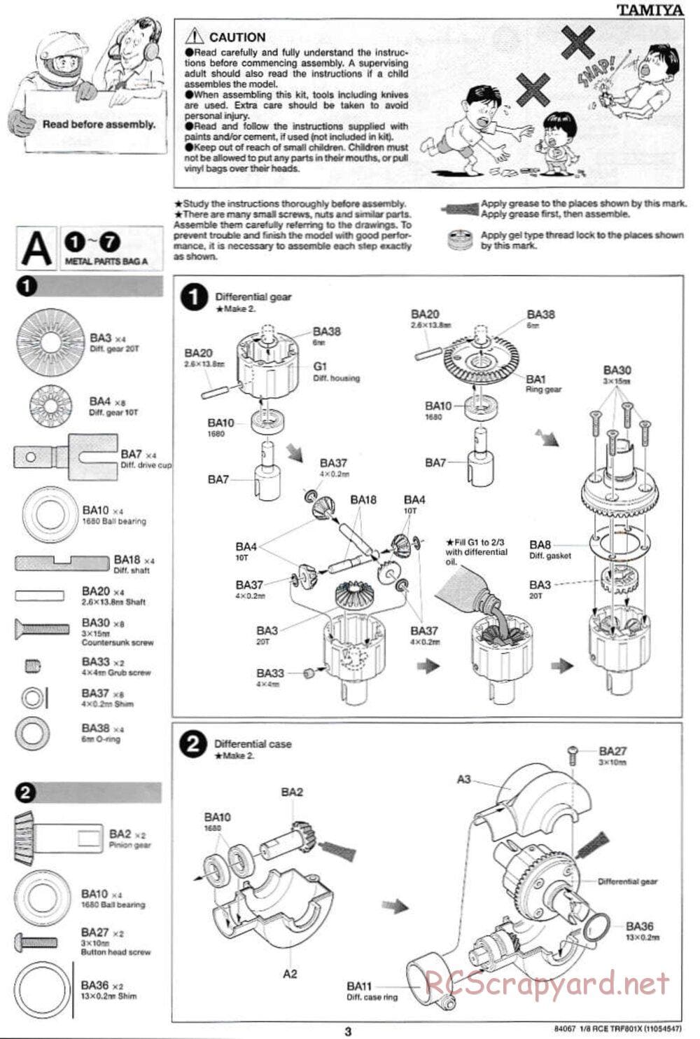 Tamiya - TRF801X Chassis - Manual - Page 3