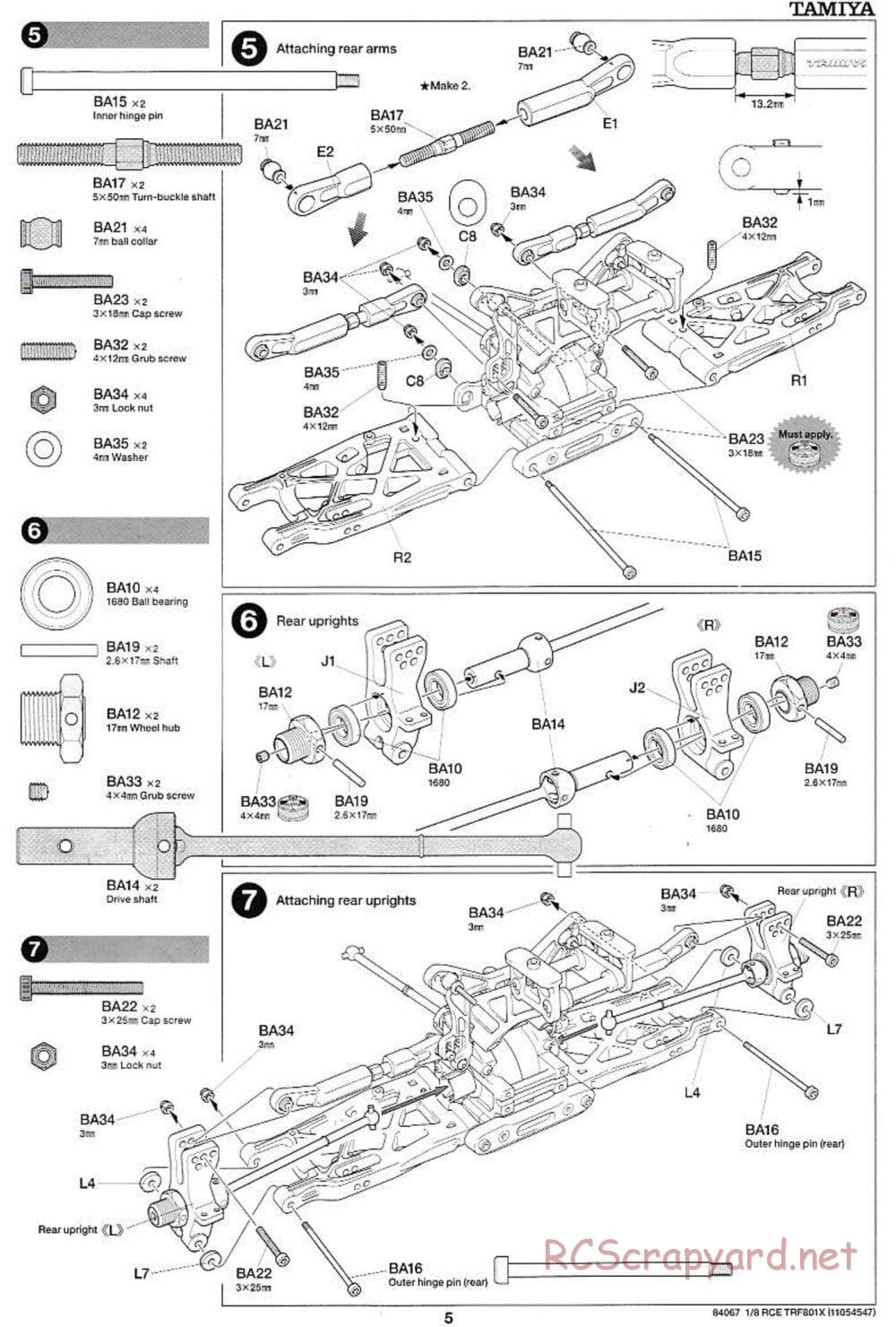 Tamiya - TRF801X Chassis - Manual - Page 5