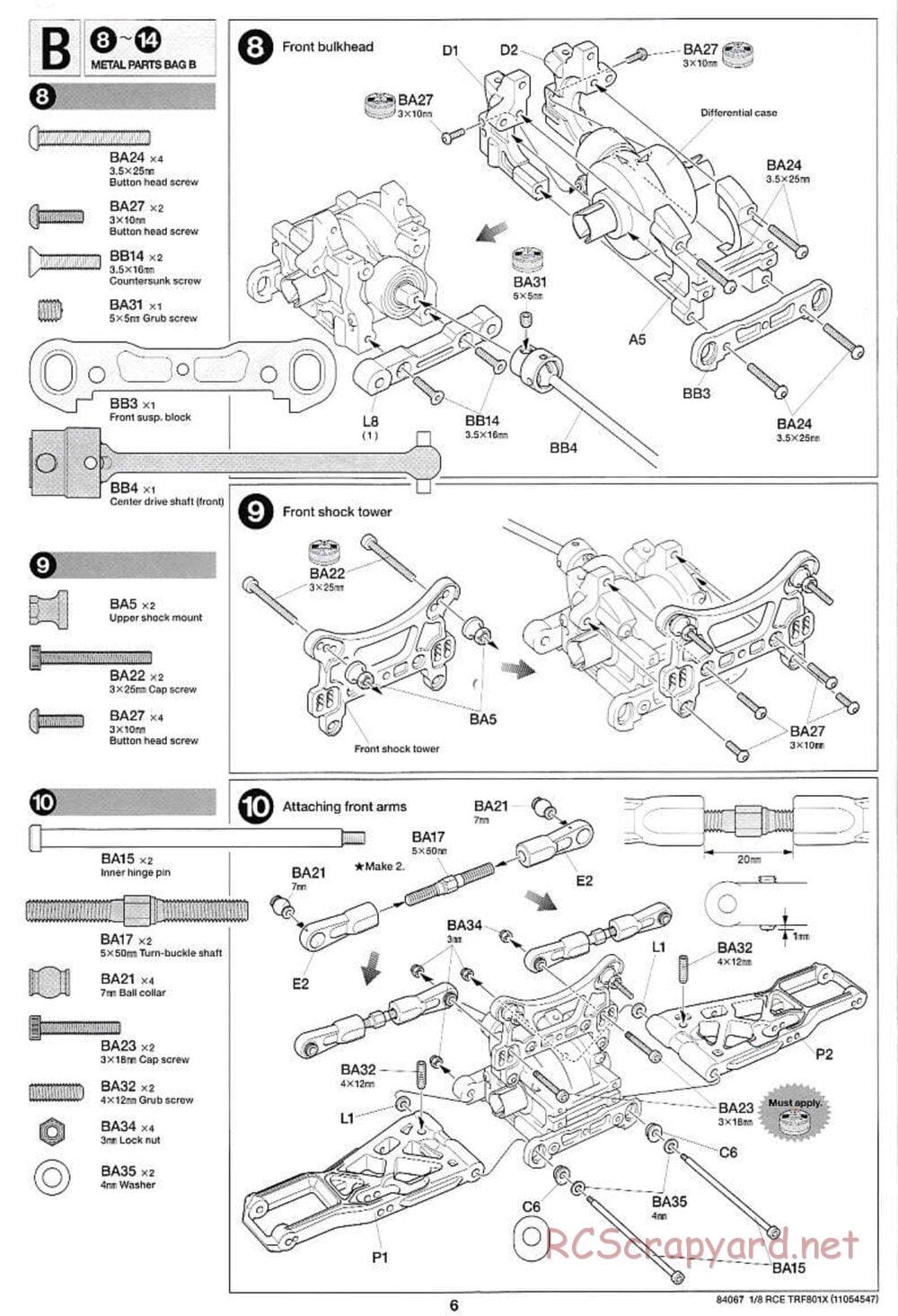 Tamiya - TRF801X Chassis - Manual - Page 6