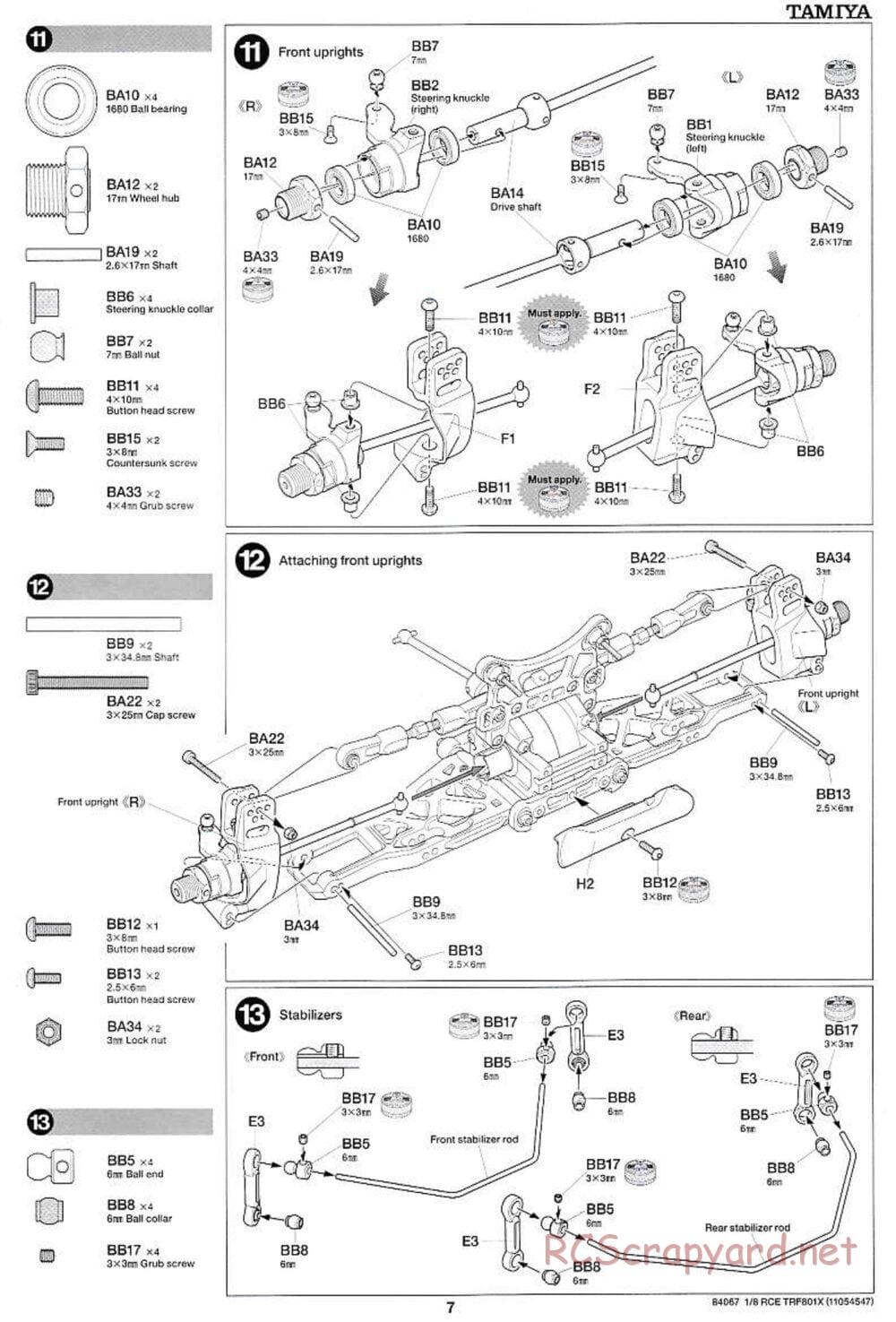 Tamiya - TRF801X Chassis - Manual - Page 7
