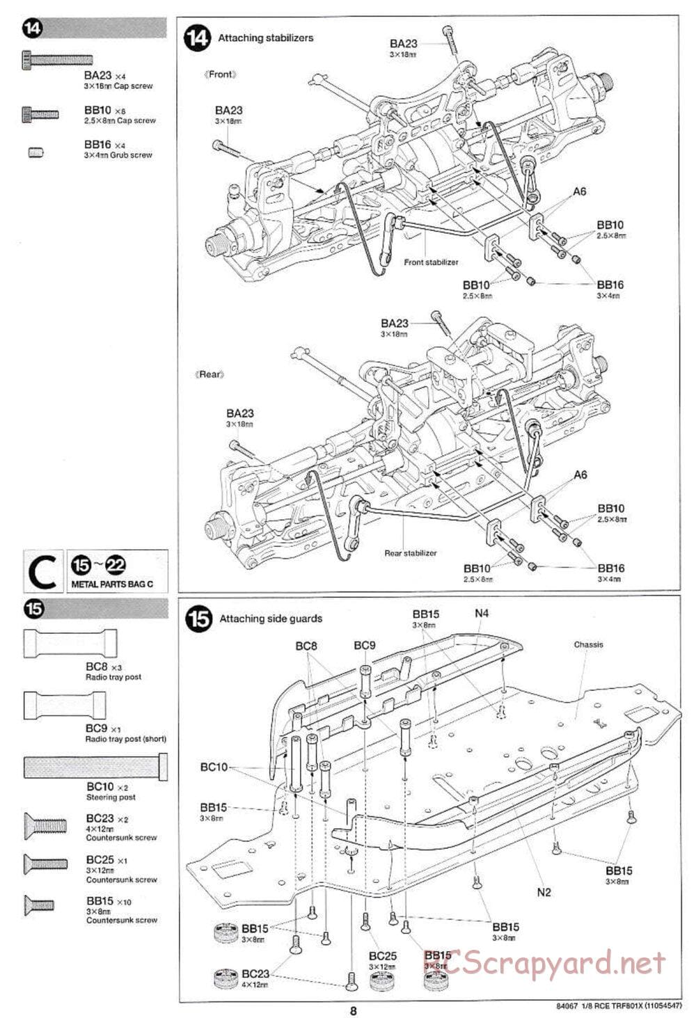 Tamiya - TRF801X Chassis - Manual - Page 8