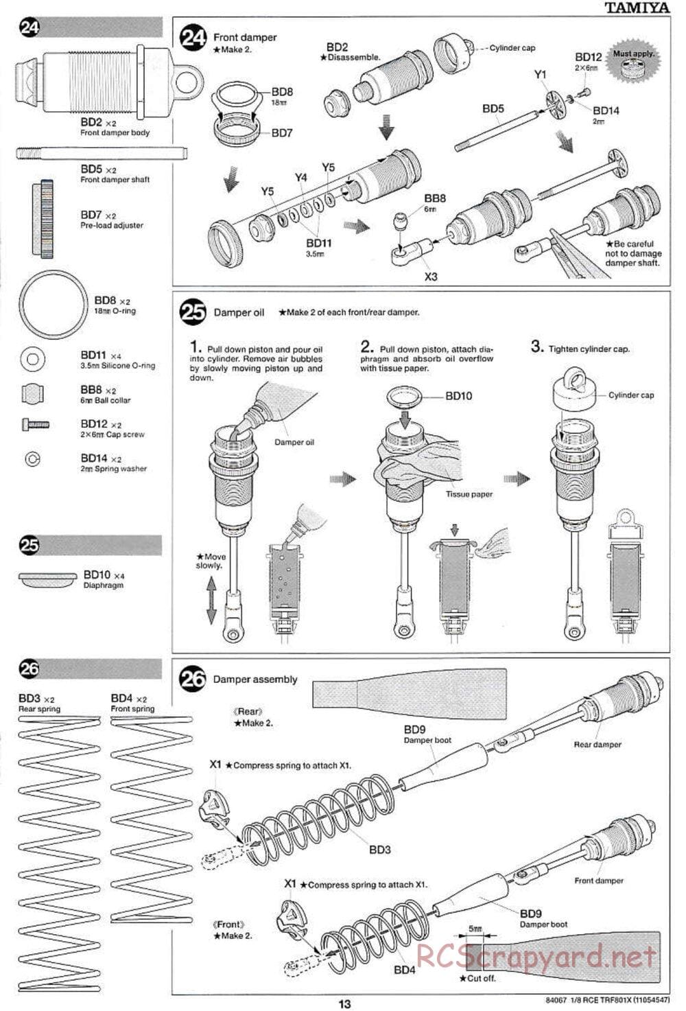 Tamiya - TRF801X Chassis - Manual - Page 13