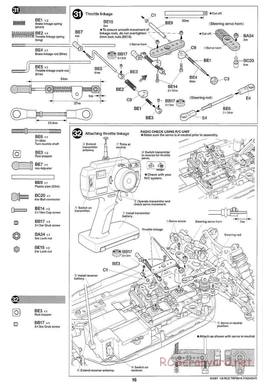 Tamiya - TRF801X Chassis - Manual - Page 16