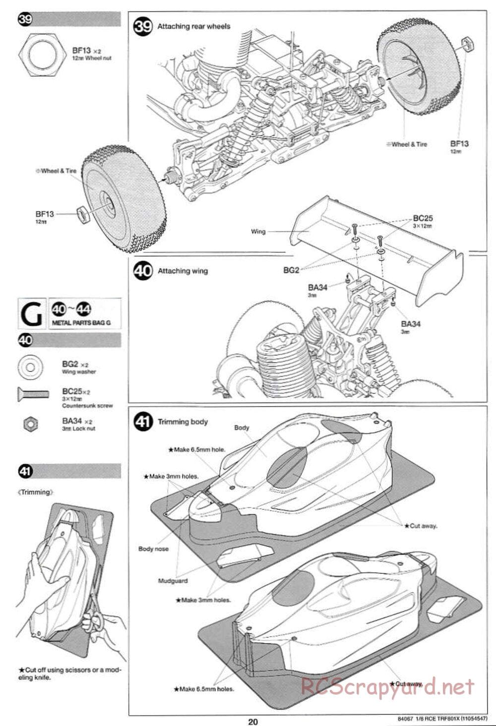 Tamiya - TRF801X Chassis - Manual - Page 20
