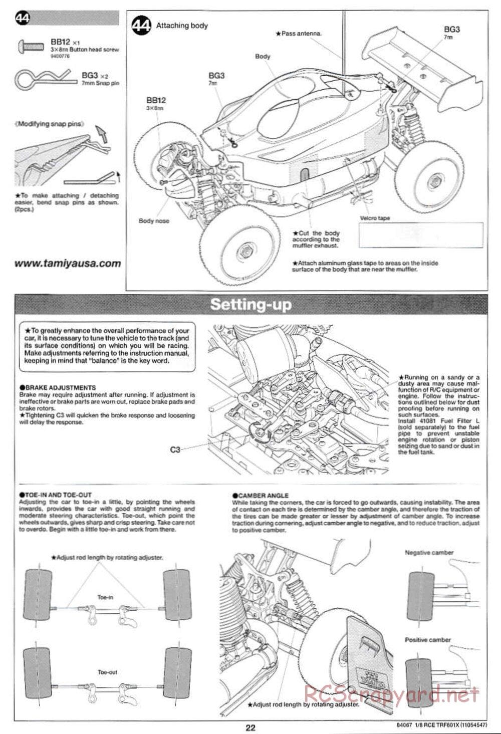 Tamiya - TRF801X Chassis - Manual - Page 22