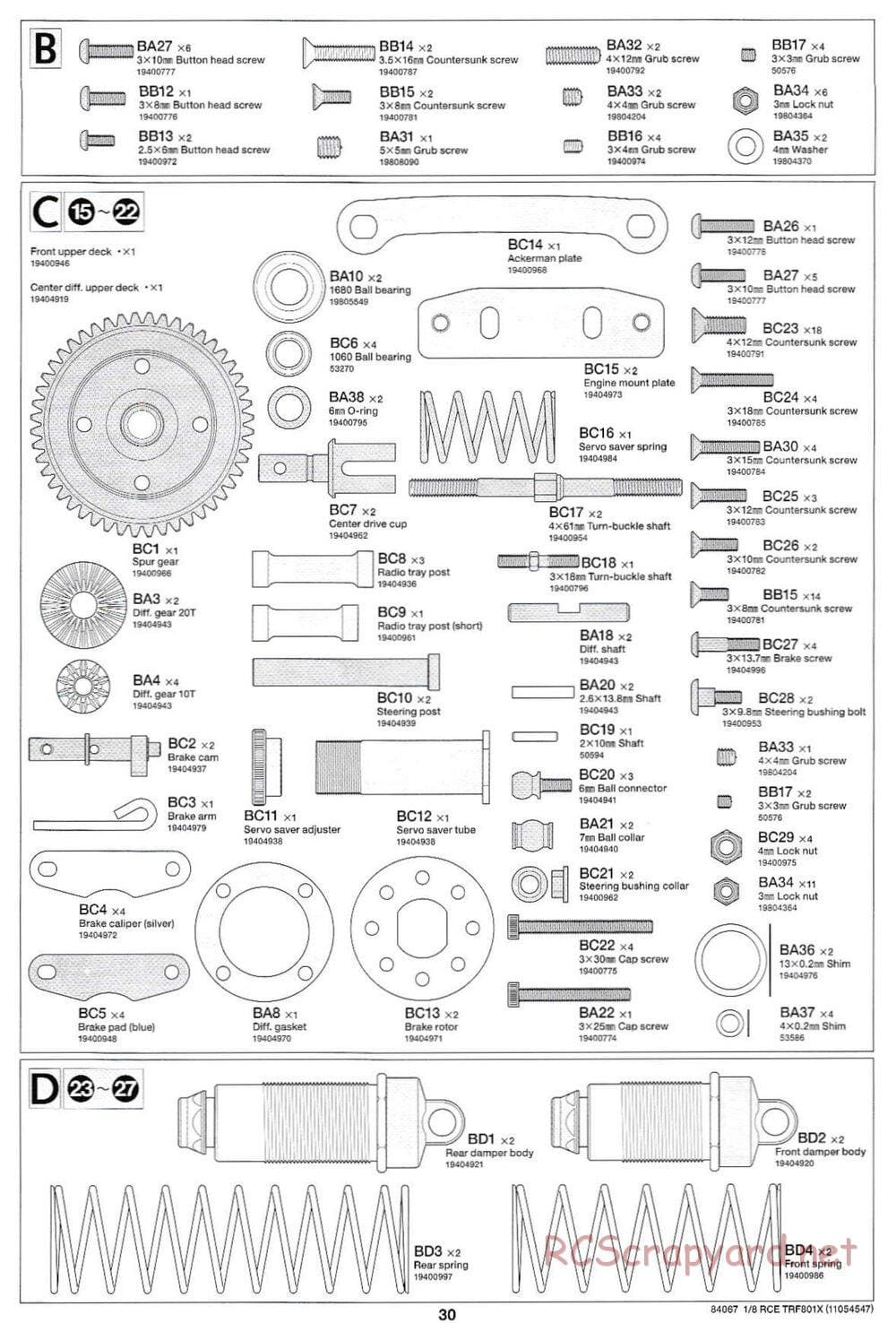 Tamiya - TRF801X Chassis - Manual - Page 30