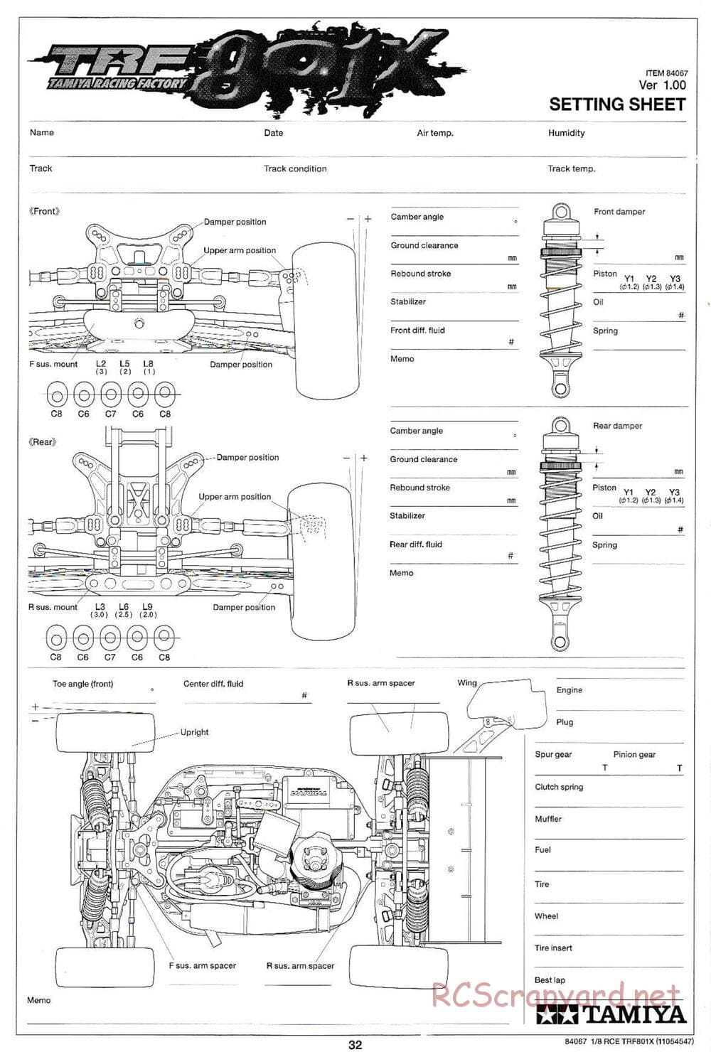 Tamiya - TRF801X Chassis - Manual - Page 32