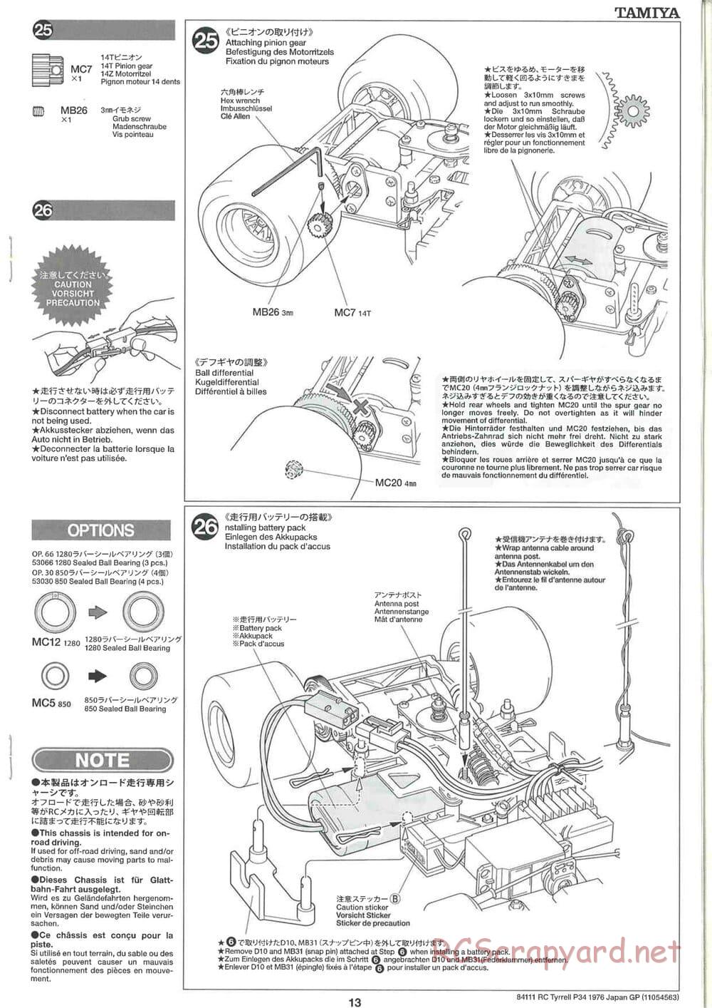 Tamiya - Tyrrell P34 1976 Japan GP - F103-6W Chassis - Manual - Page 13