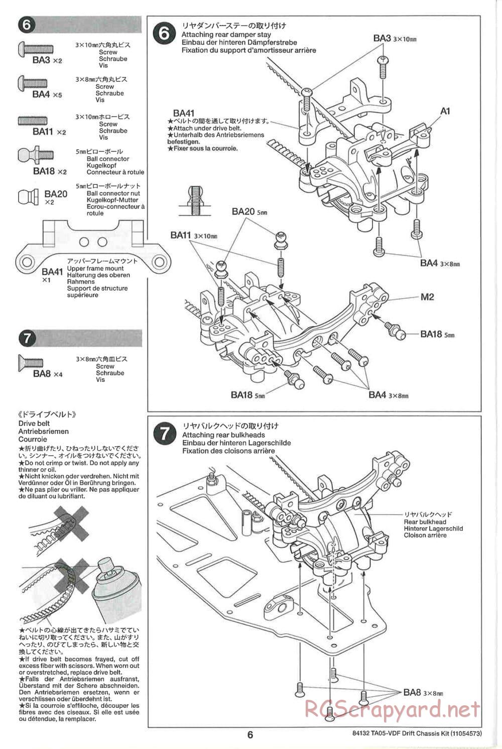Tamiya - TA05-VDF Drift Spec Chassis - Manual - Page 6