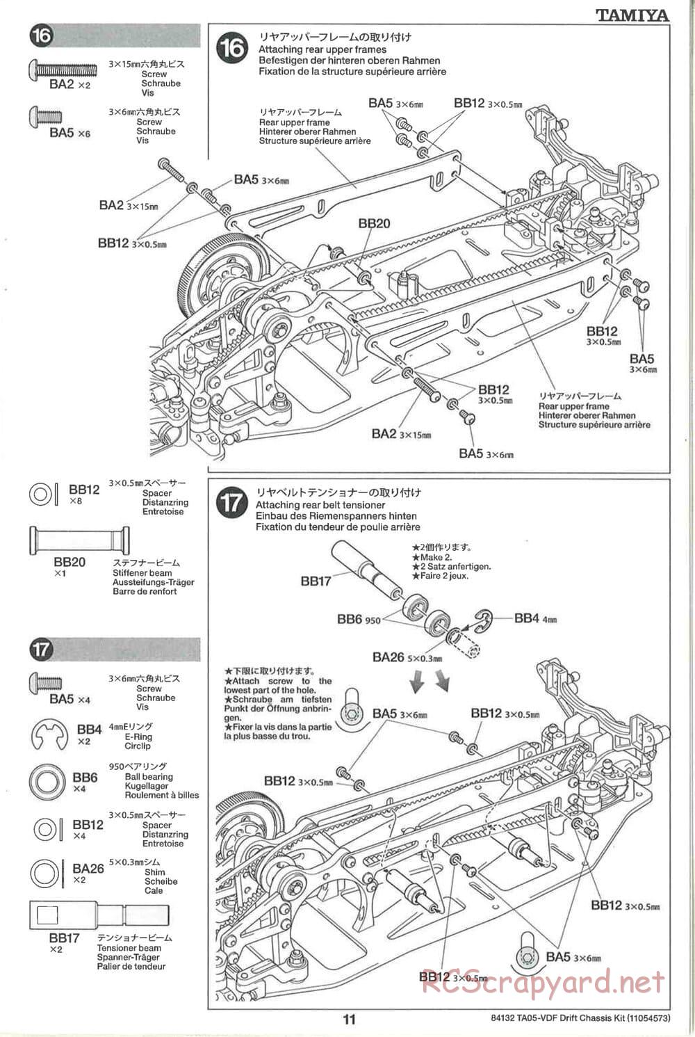 Tamiya - TA05-VDF Drift Spec Chassis - Manual - Page 11