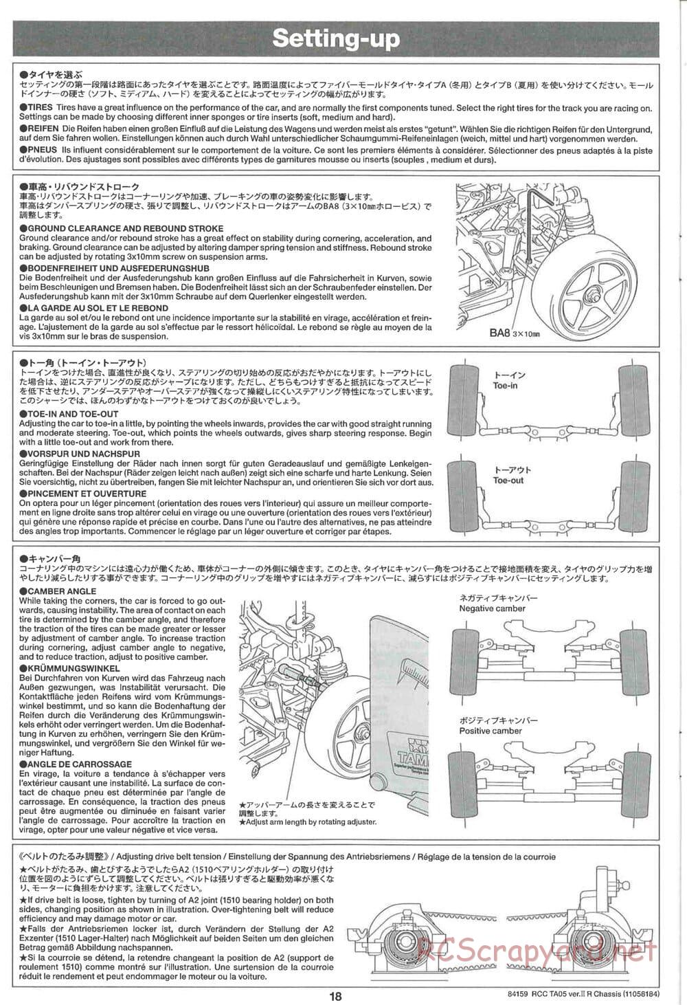Tamiya - TA05 Ver.II R Chassis - Manual - Page 18