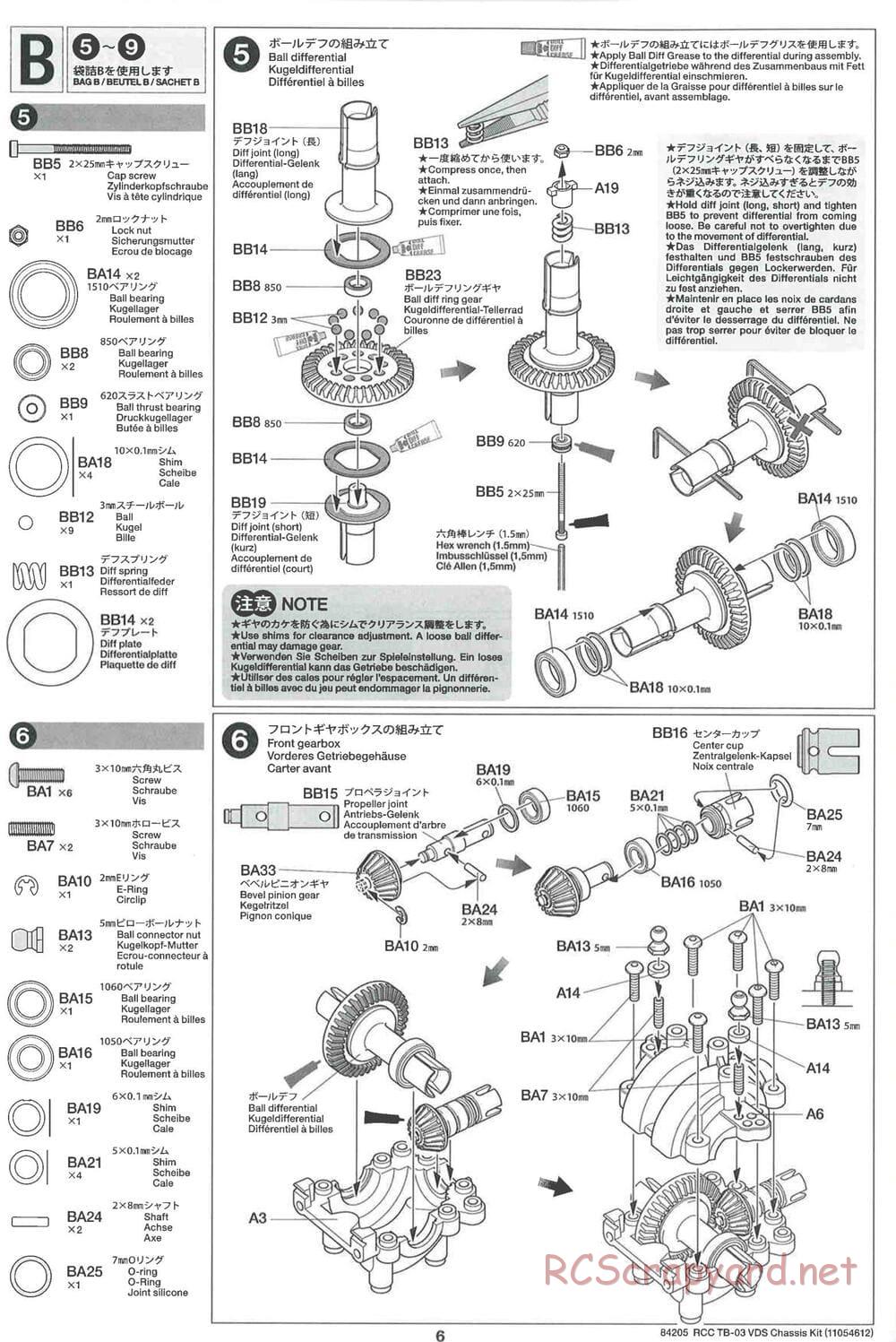 Tamiya - TB-03 VDS Drift Spec Chassis - Manual - Page 6