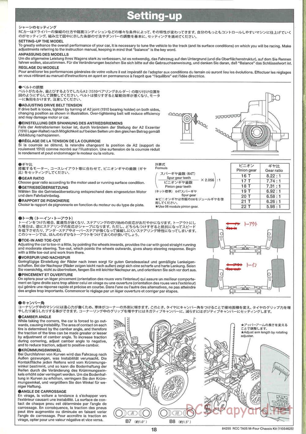 Tamiya - TA05 M-Four Chassis - Manual - Page 18