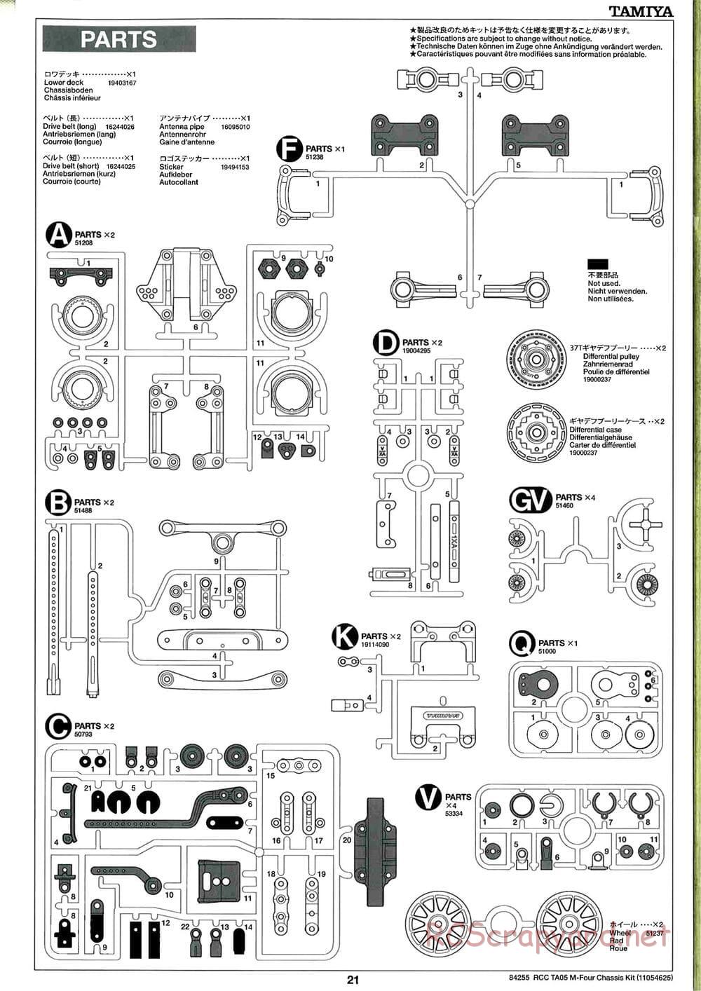 Tamiya - TA05 M-Four Chassis - Manual - Page 21