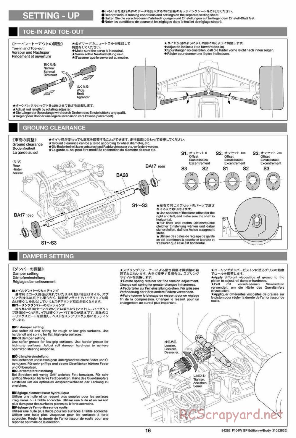 Tamiya - F104W GP Chassis - Manual - Page 16