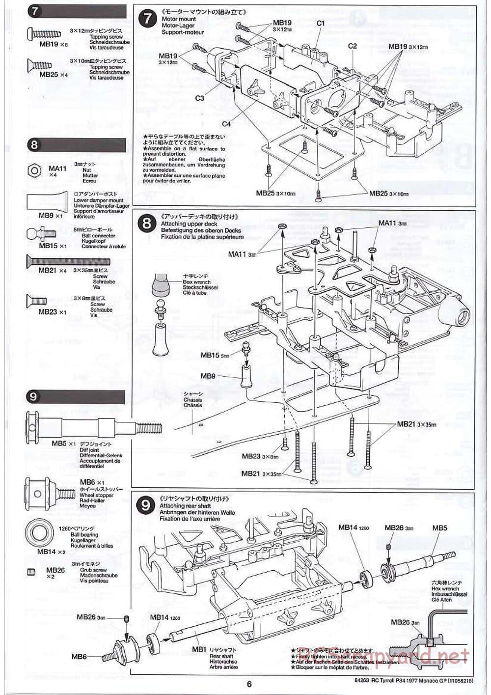 Tamiya - Tyrrell P34 1977 Monaco GP - F103-6W Chassis - Manual - Page 6