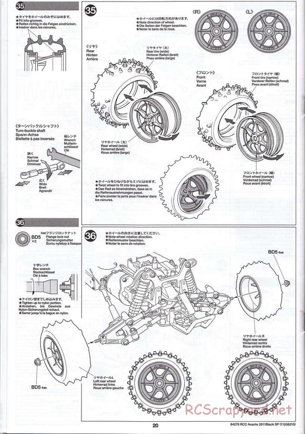Tamiya - Avante 2011 - Black Special Chassis - Manual - Page 20
