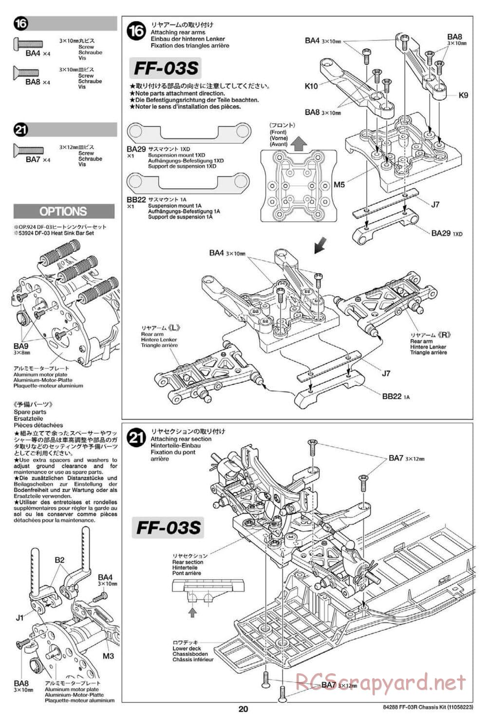 Tamiya - FF-03R Chassis - Manual - Page 22