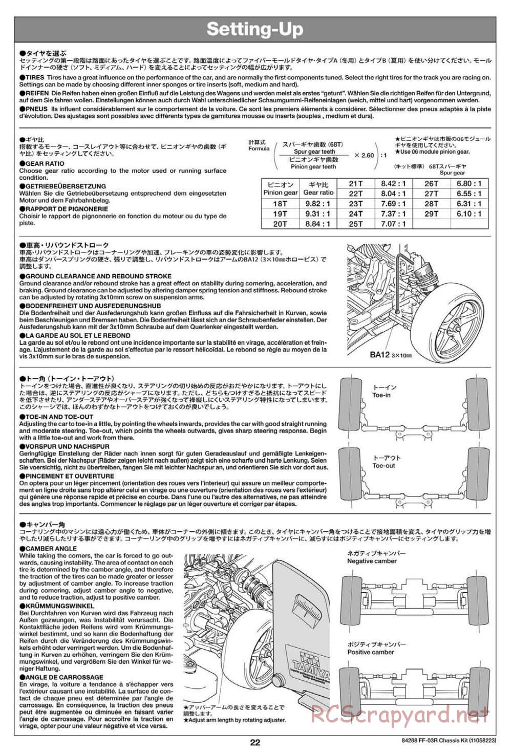 Tamiya - FF-03R Chassis - Manual - Page 24