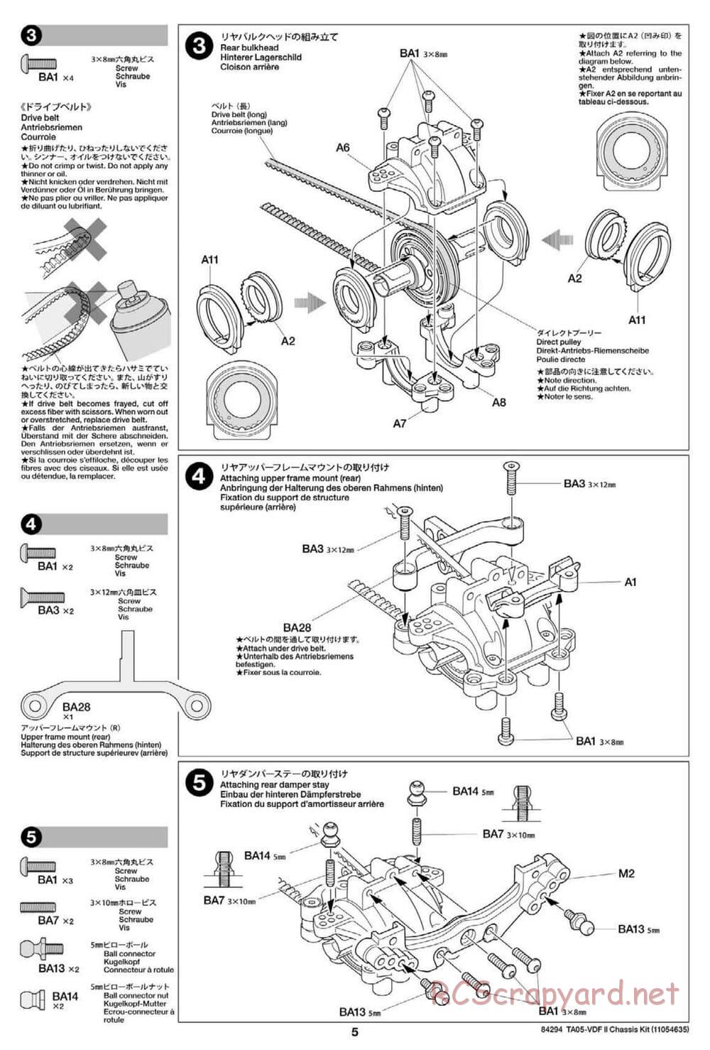 Tamiya - TA05-VDF II Drift Chassis - Manual - Page 5