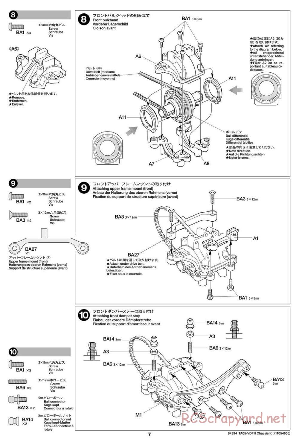 Tamiya - TA05-VDF II Drift Chassis - Manual - Page 7