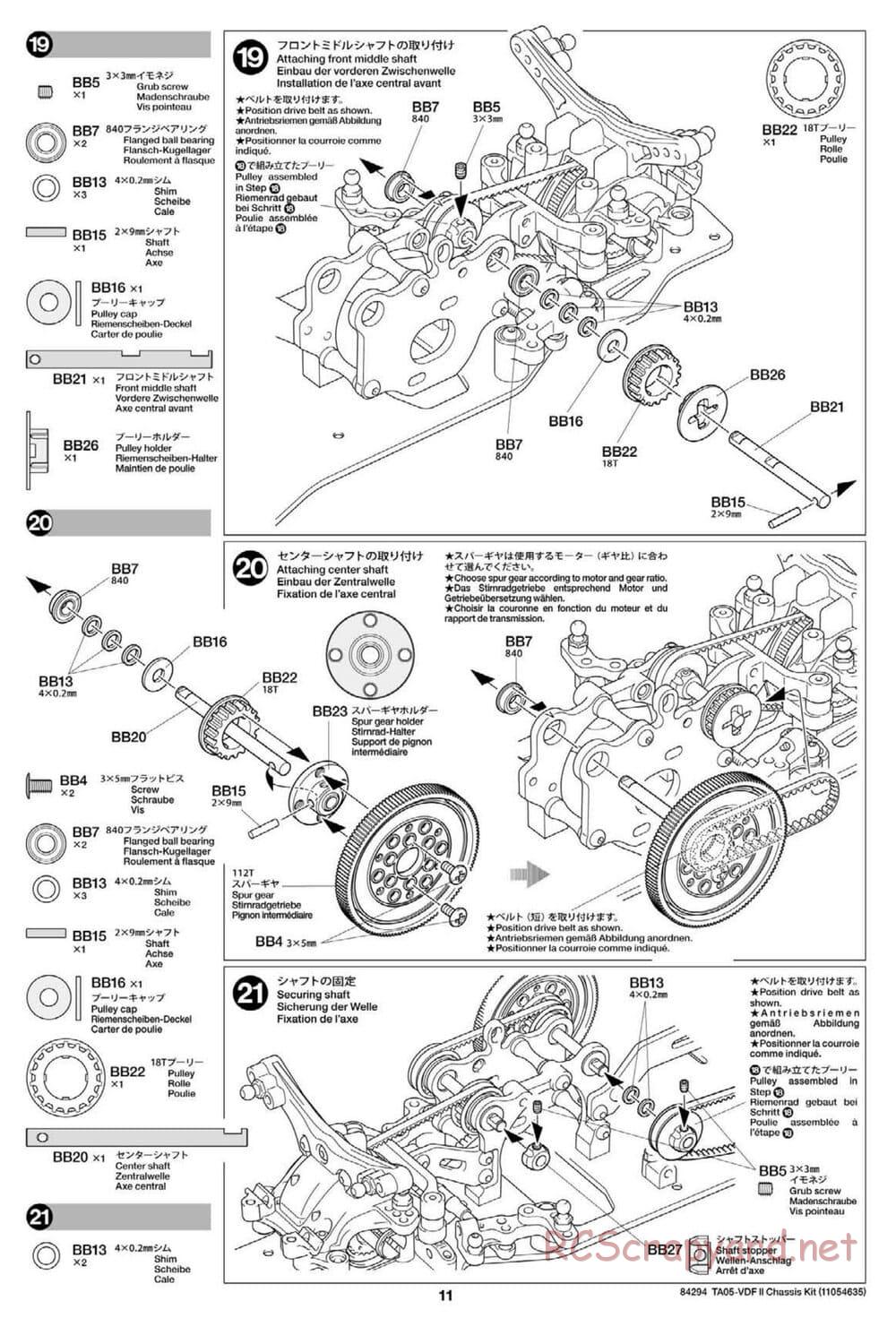 Tamiya - TA05-VDF II Drift Chassis - Manual - Page 11