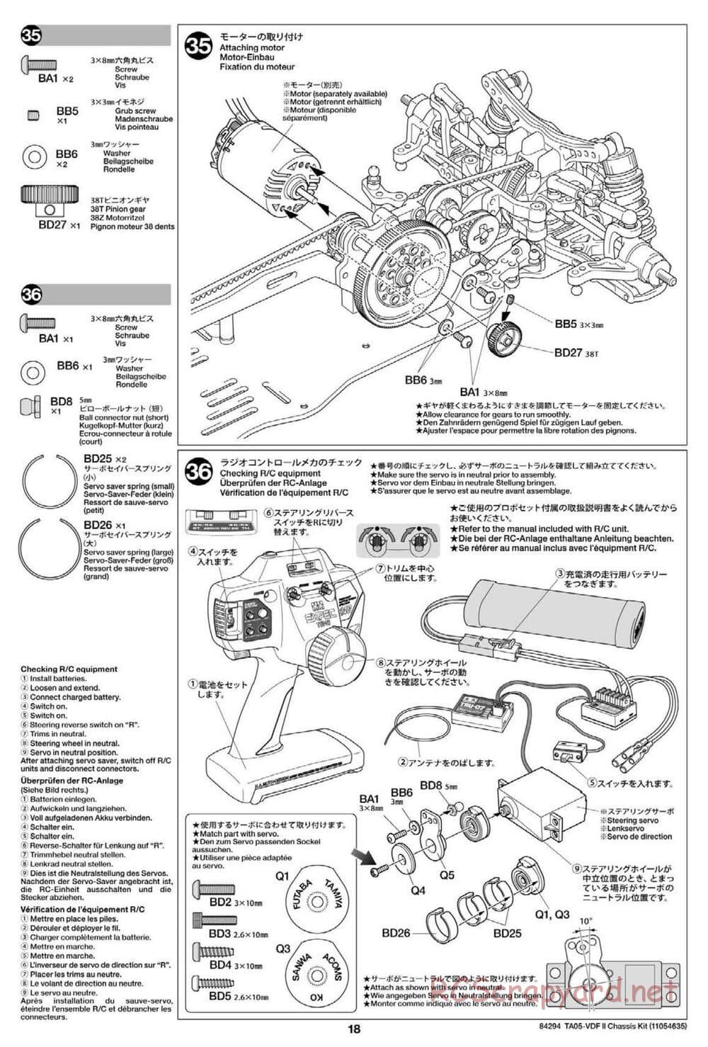 Tamiya - TA05-VDF II Drift Chassis - Manual - Page 18