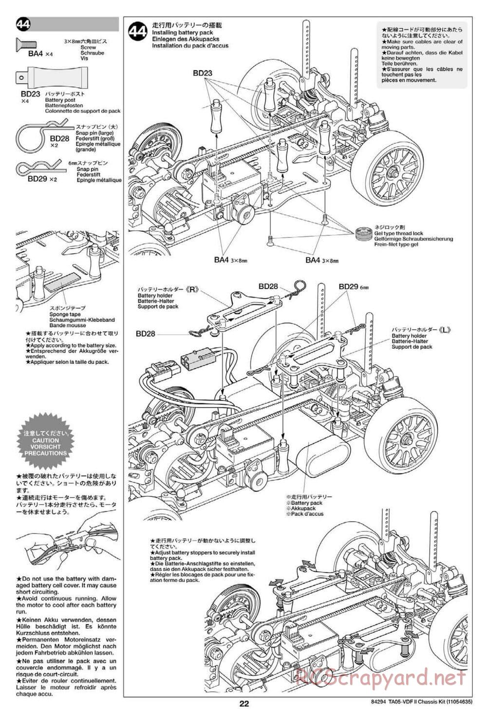 Tamiya - TA05-VDF II Drift Chassis - Manual - Page 22