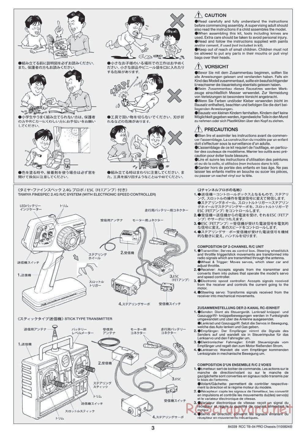 Tamiya - TB-04 Pro Chassis - Manual - Page 3