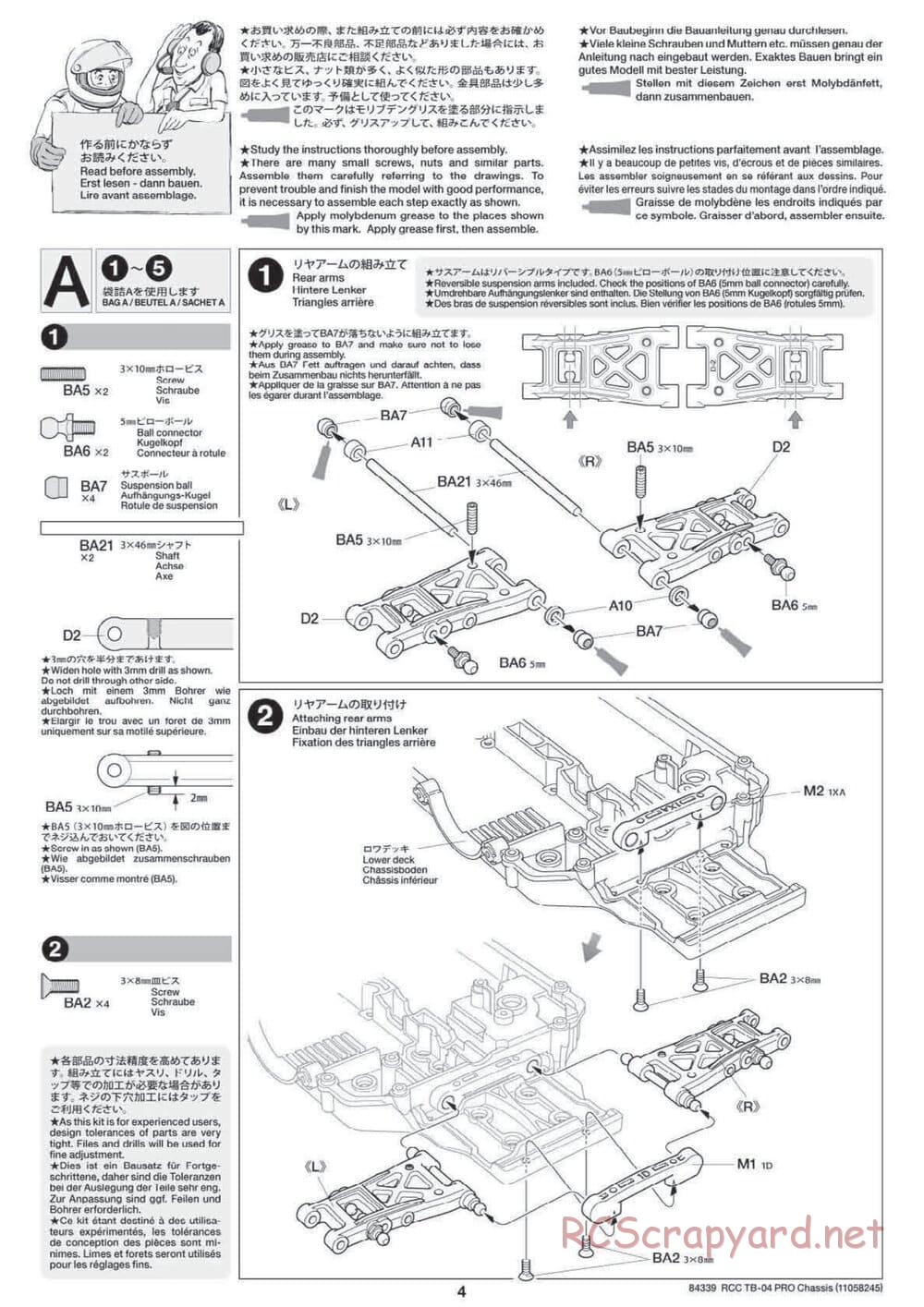 Tamiya - TB-04 Pro Chassis - Manual - Page 4