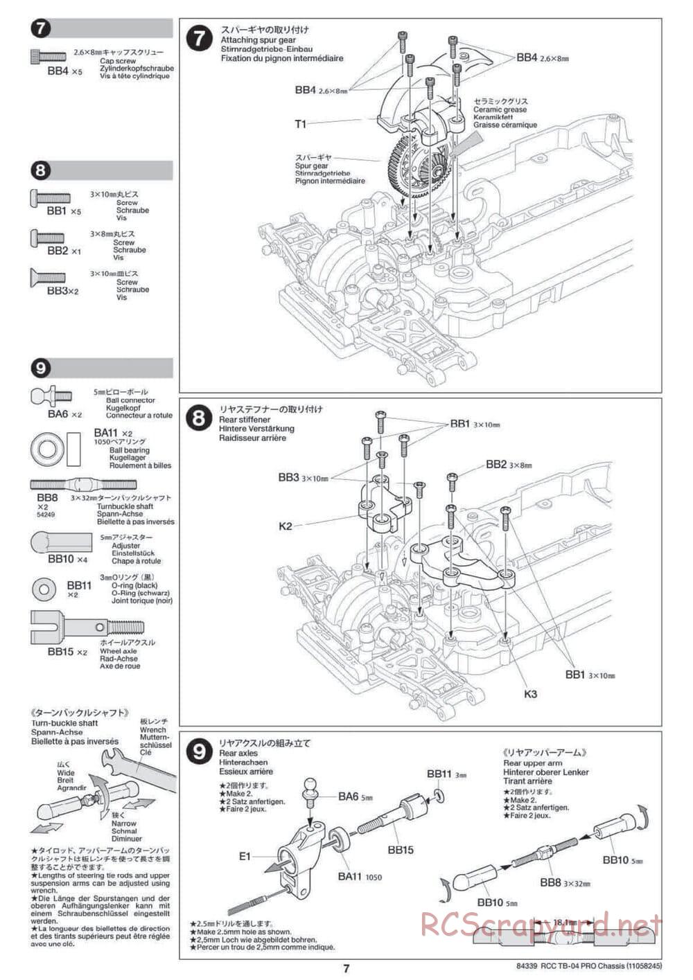 Tamiya - TB-04 Pro Chassis - Manual - Page 7