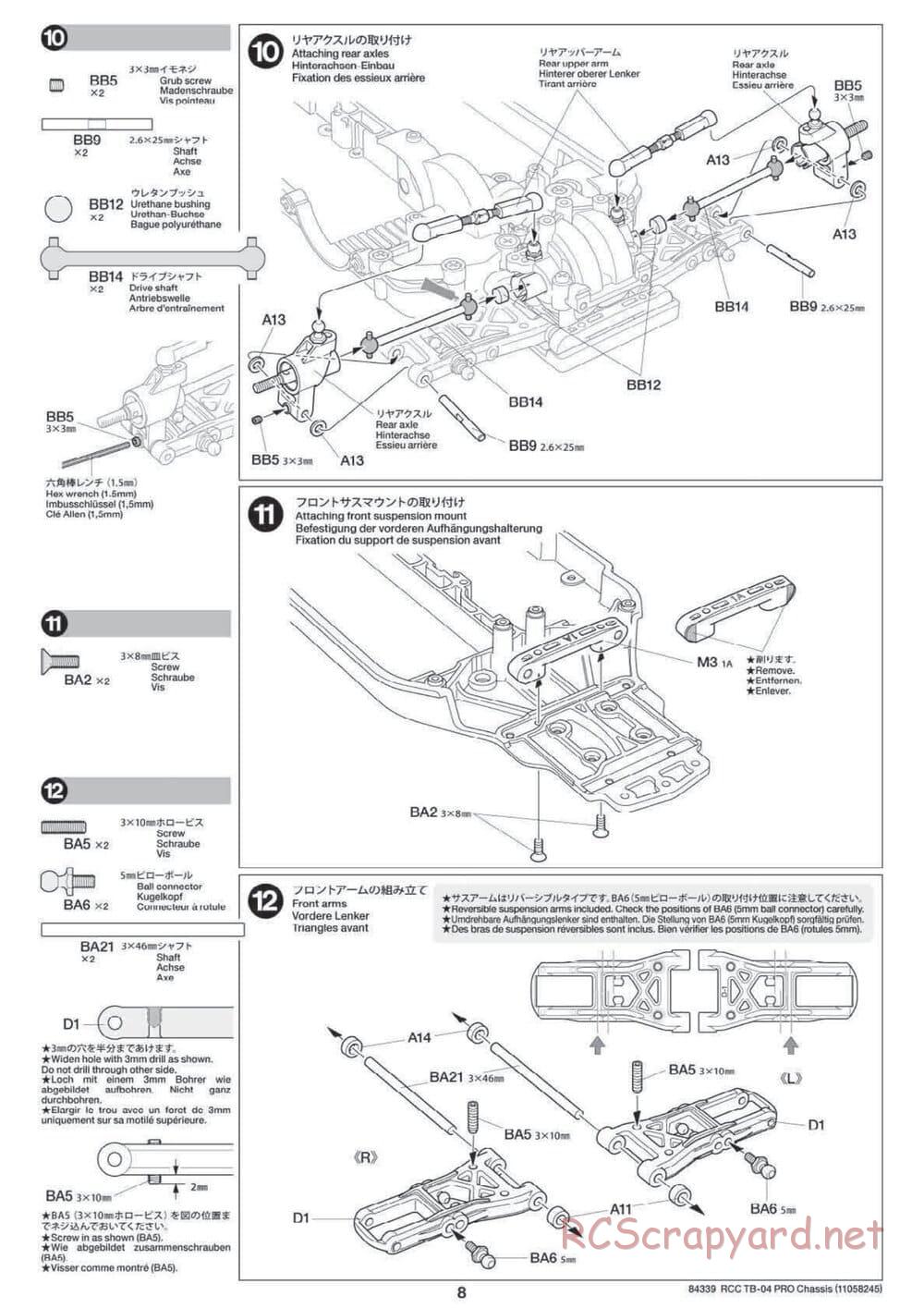 Tamiya - TB-04 Pro Chassis - Manual - Page 8