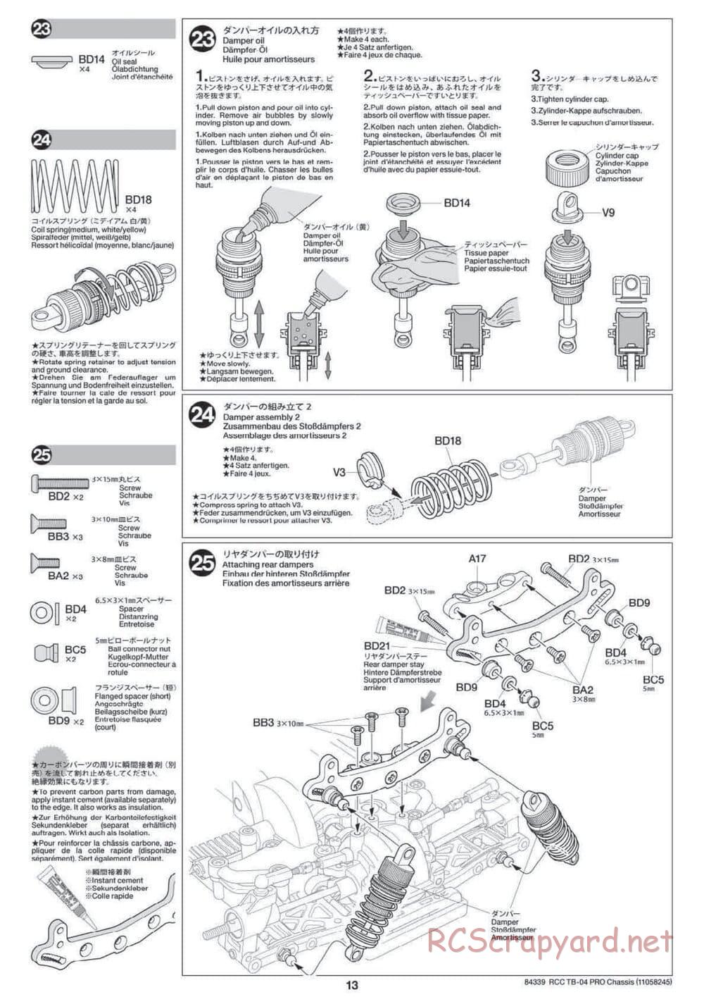 Tamiya - TB-04 Pro Chassis - Manual - Page 13