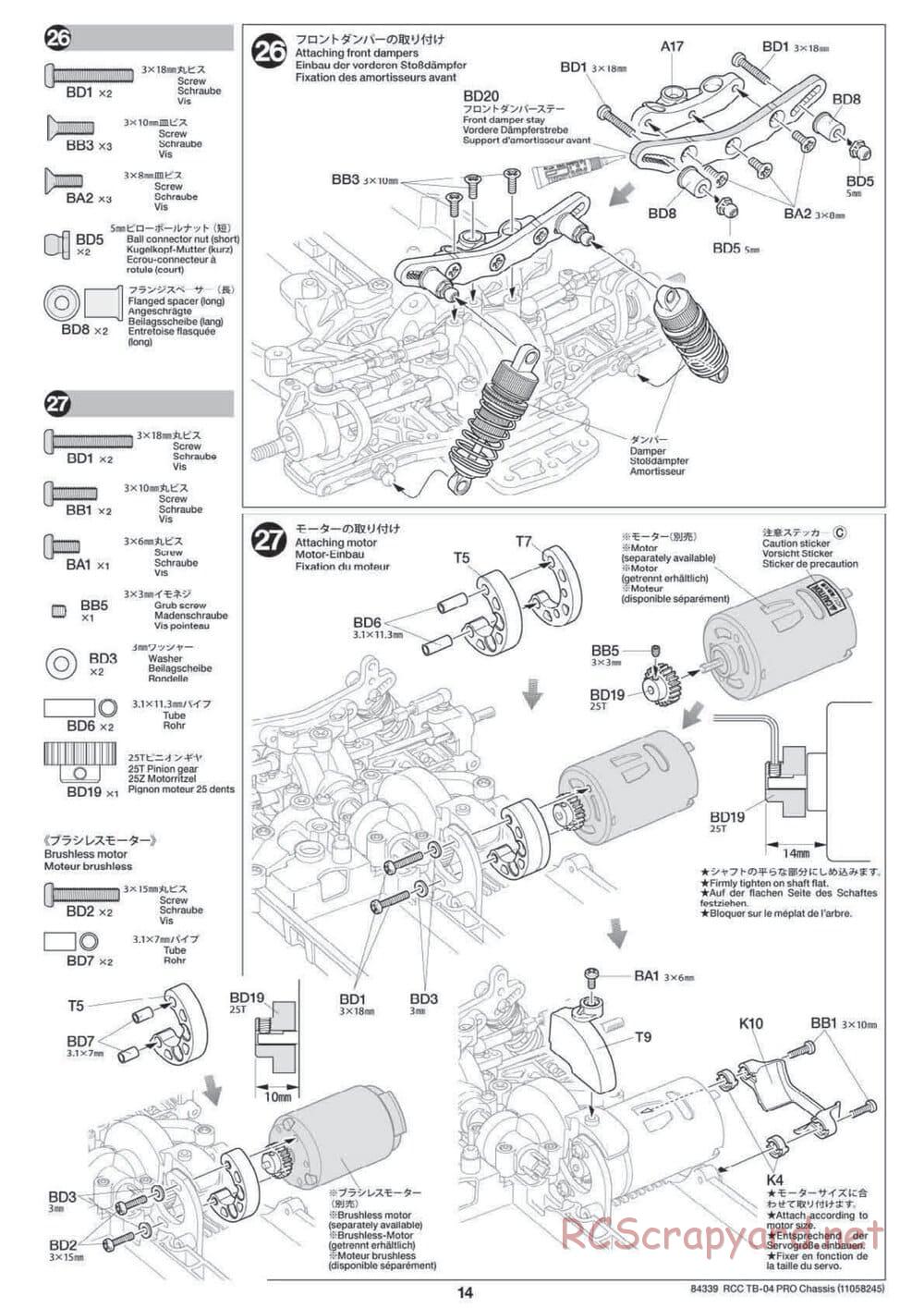 Tamiya - TB-04 Pro Chassis - Manual - Page 14