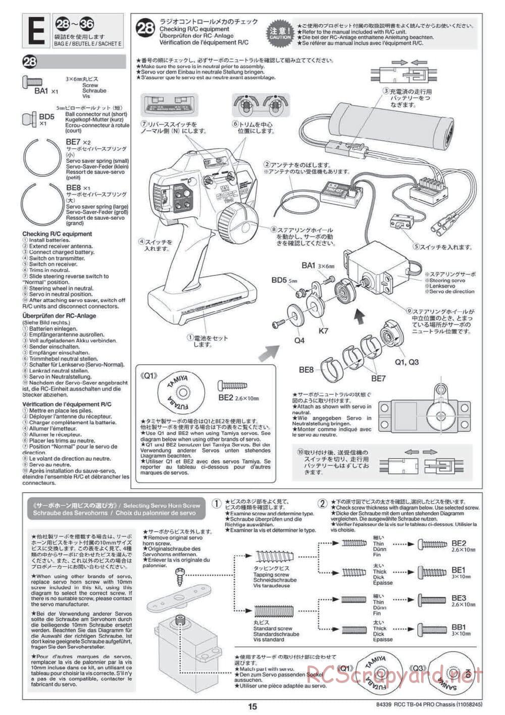 Tamiya - TB-04 Pro Chassis - Manual - Page 15