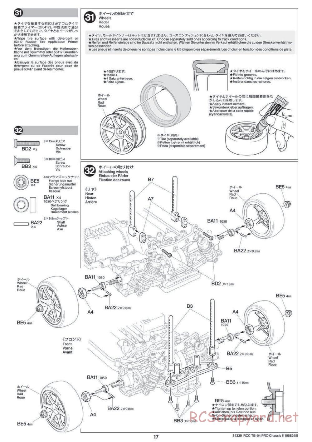 Tamiya - TB-04 Pro Chassis - Manual - Page 17