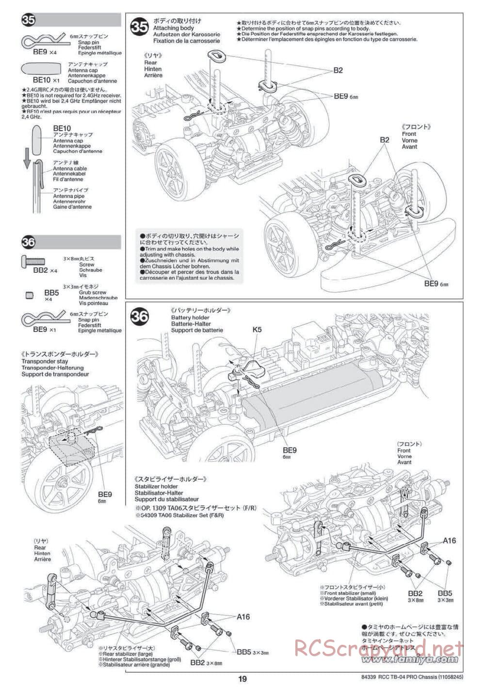 Tamiya - TB-04 Pro Chassis - Manual - Page 19