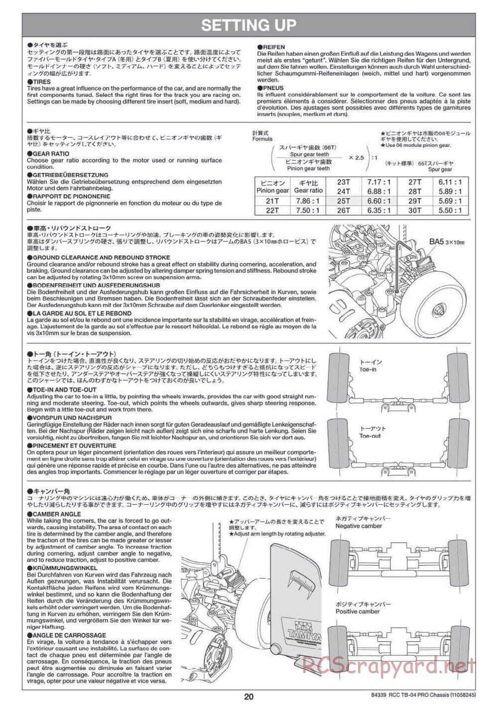 Tamiya - TB-04 Pro Chassis - Manual - Page 20