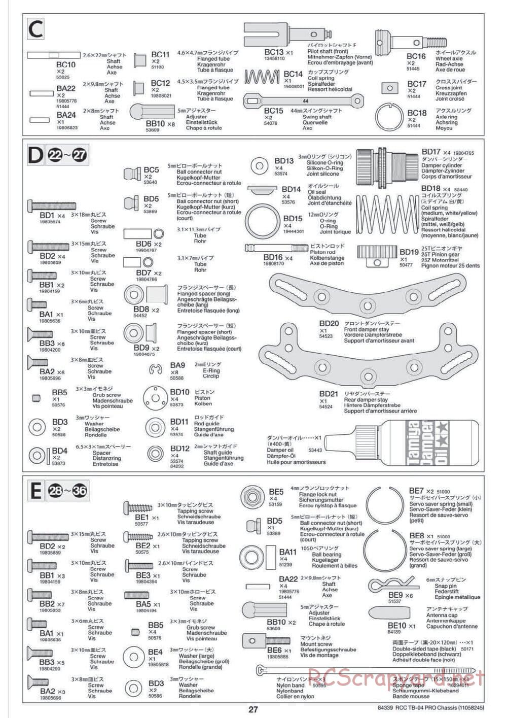 Tamiya - TB-04 Pro Chassis - Manual - Page 27