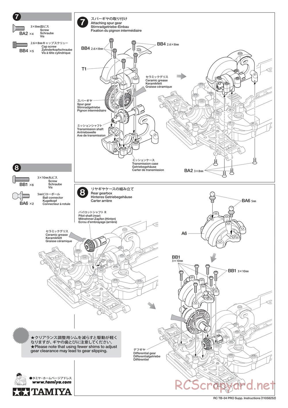 Tamiya - TB-04 Pro Chassis - Manual Update - Page 3