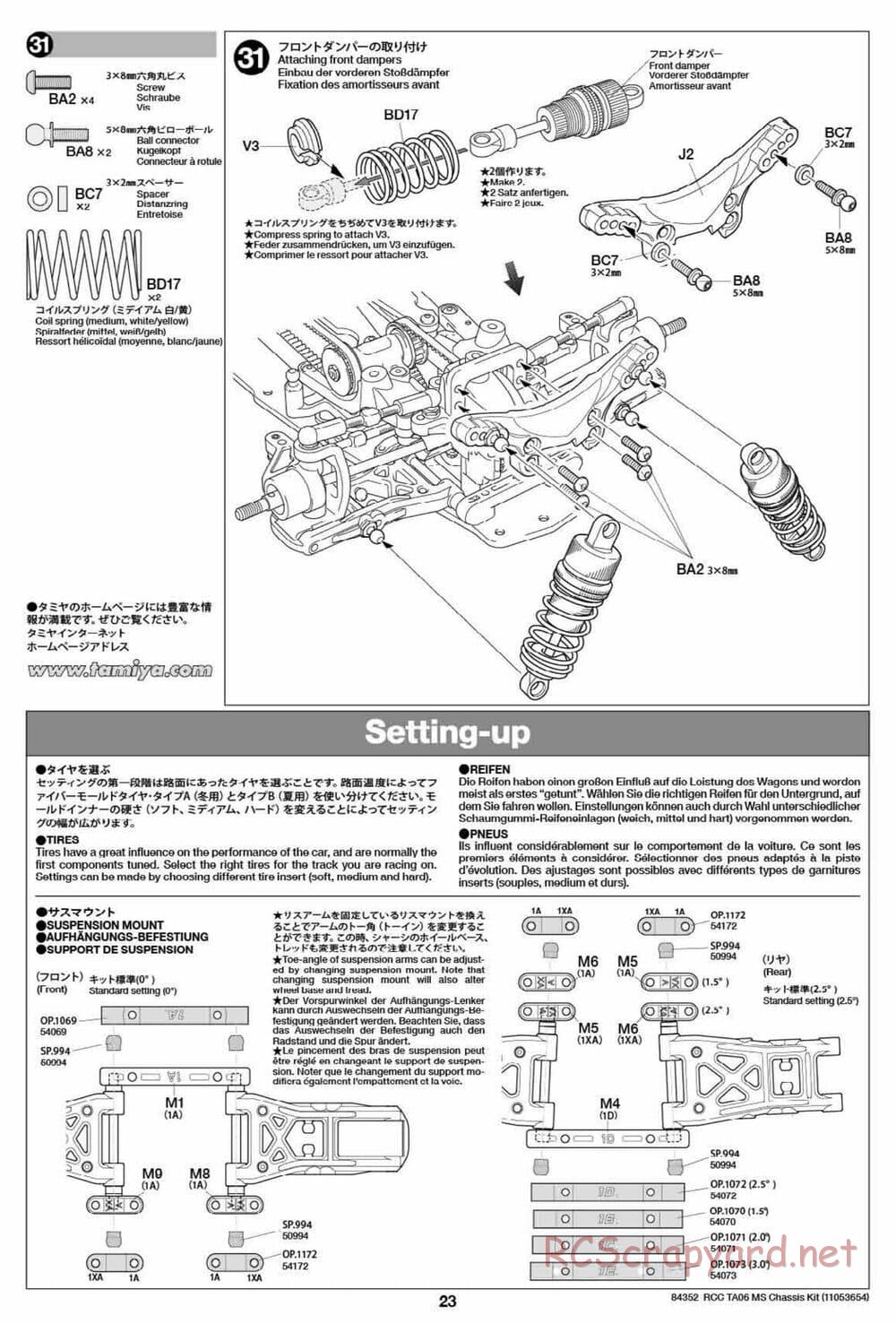 Tamiya - TA06 MS Chassis - Manual - Page 23